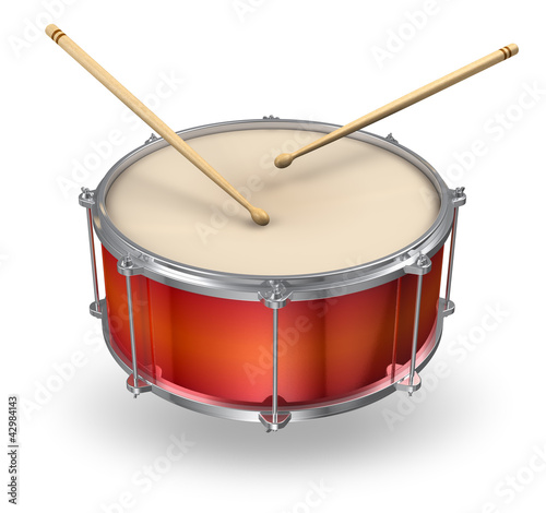 Illustration: Red drum with drumsticks Red drum with drumsticks