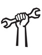 Hand holding wrench. Vector eps 8