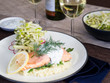 Poached Salmon with Fennel Apple Salad and Parsnip Puree