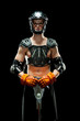 Photo: Boys lacrosse player isolated on a black background Boys lacrosse player isolated on a black background
