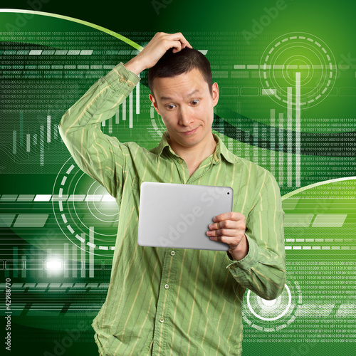 Photo: Business Man With Touch Pad Business Man With Touch Pad