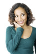 Woman grinning sheepishly