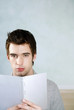Man reading book