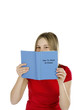 Girl reading on ways to cheat in exams