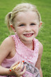 Girl holding a crayon
