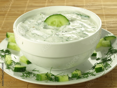Photo: Yogurt and cucumber sauce Yogurt and cucumber sauce