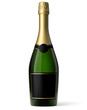 Bouteille de champagne sur fond blanc 2