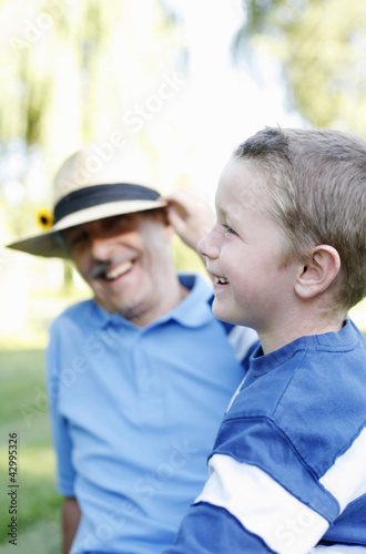 Photo: Grandfather and grandson laughing Grandfather and grandson laughing