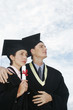 Couple in graduation robe