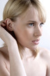 Woman staring blankly at a space