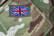 British army camouflage uniform with union jack flag