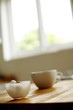 Teacup and bowl on the table