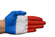 französische Flagge auf der Hand