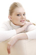 Young woman resting on the couch