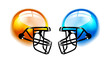Football Helmets on white