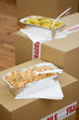 Lunch put on boxes