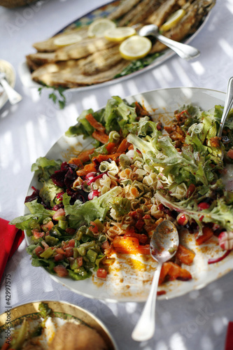 Photo: Dishes on table Dishes on table