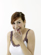 Woman giggling