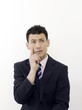 Businessman contemplating