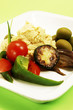 Mashed potatoes and vegetables