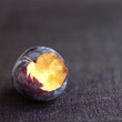 Close up of a bitten plum
