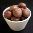 Close up of some red potatoes in a bowl