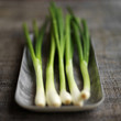 High angle close up of some spring onion
