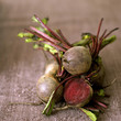 High angle close up of some beetroot