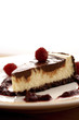 Marble cheesecake with raspberries