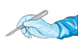 Vektor: hand_with_scalpel hand_with_scalpel