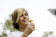 Man eating ice cream