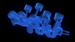 Vídeo: V8 engine pistons on a crankshaft, x-ray vision, on black backgr V8 engine pistons on a crankshaft, x-ray vision, on black backgr