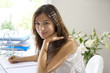 Woman working at her desk in a home office