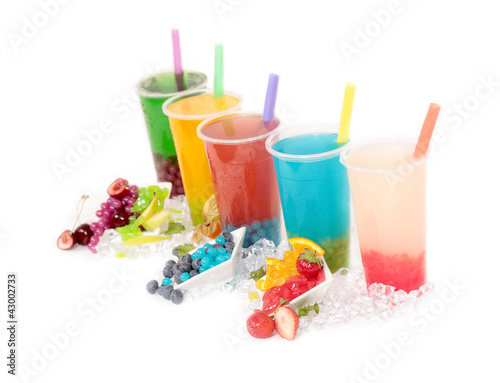 Bubble Tea bunt verschiedene Sorten