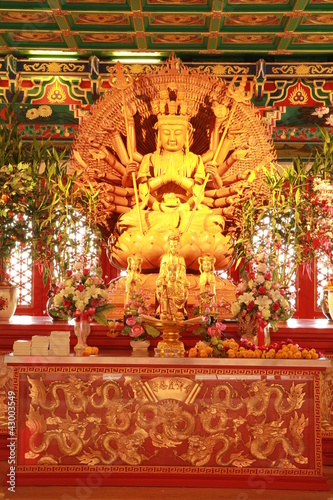 Photo: Golden Wood Statue of Guan Yin Golden Wood Statue of Guan Yin