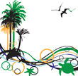 abstract background with palm trees