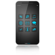 Mobile phone with gray menu screen