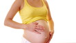 Video: Woman touching her naked pregnant belly Woman touching her naked pregnant belly