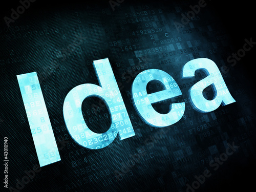 Ilustración: Thinking concept: pixelated words Fresh idea on digital screen Thinking concept: pixelated words Fresh idea on digital screen