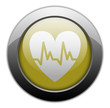 Yellow Metallic Orb Button "Cardiology"
