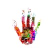 colorful music hand vector