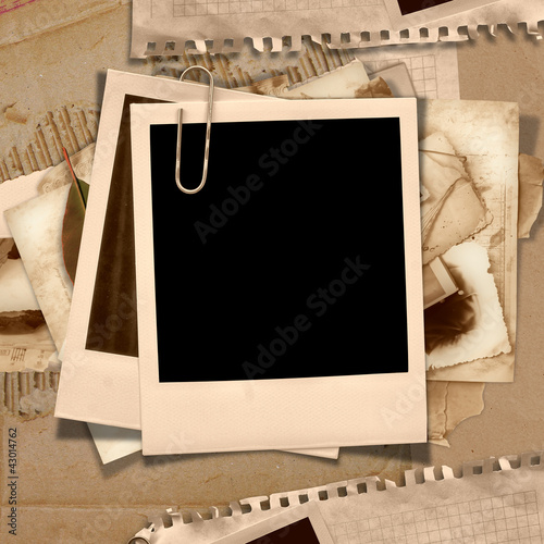 Illustration: Vintage background with polaroid frame Vintage background with polaroid frame
