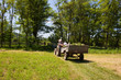 Family of farmers on a tractor