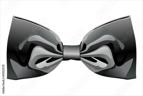 Vector: black ribbon bow isolated on white black ribbon bow isolated on white