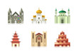 Collection of temples of world religions