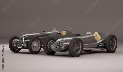 Foto: Antique black racing cars Antique black racing cars