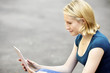 Photo: Stuent with digital tablet Stuent with digital tablet