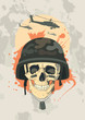 Military design template with human skull