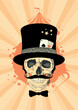 Circus design template with magician skull
