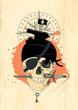 Pirate design template with ghost skull